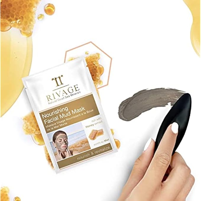 Rivage NATURAL DEAD SEA MINERALS NOURISHING FACIAL MUD MASK WITH HONEY SACHETS 25 G X 4 100% AUTHENTIC DEAD SEA MUD JORDAN NOURISH AND REVITALIZEVEGAN FRIENDLY, NO ANIMAL TESTING, NO HARSH CHEMICALS - Image 2